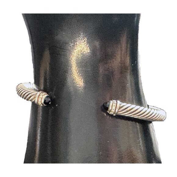 David Yurman Onyx & Diamond Classic Cable Cuff - Picture 6 of 8
